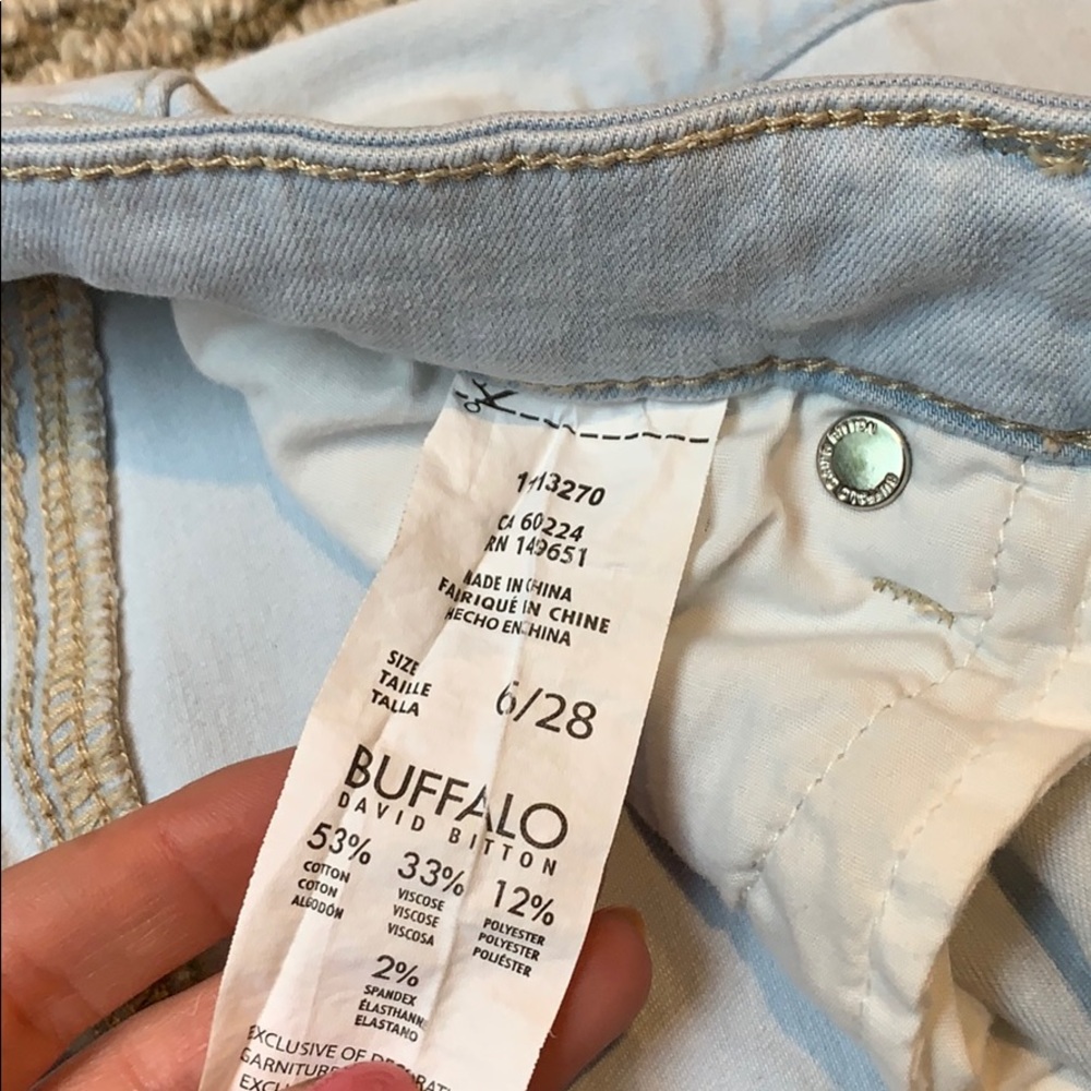 Pale blue Buffalo jean capris - Picture 4 of 7